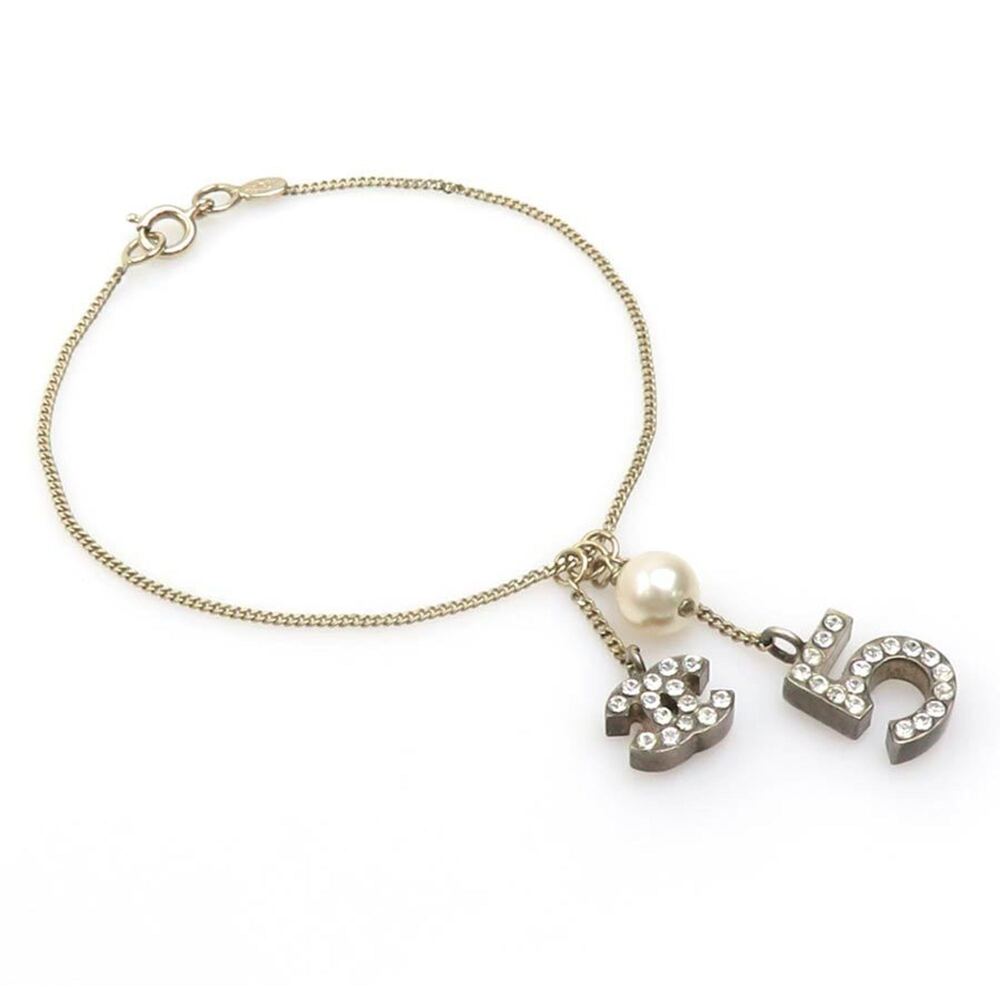 CHANEL Gold Pearl Charm Bracelet
